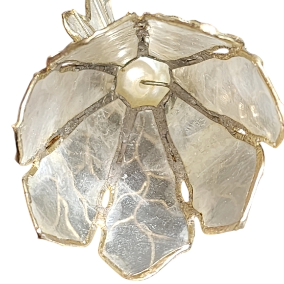 Vintage Lot of Three Glass & Capiz Shell Angels & Bird Christmas Tree Ornaments - Picture 12 of 14